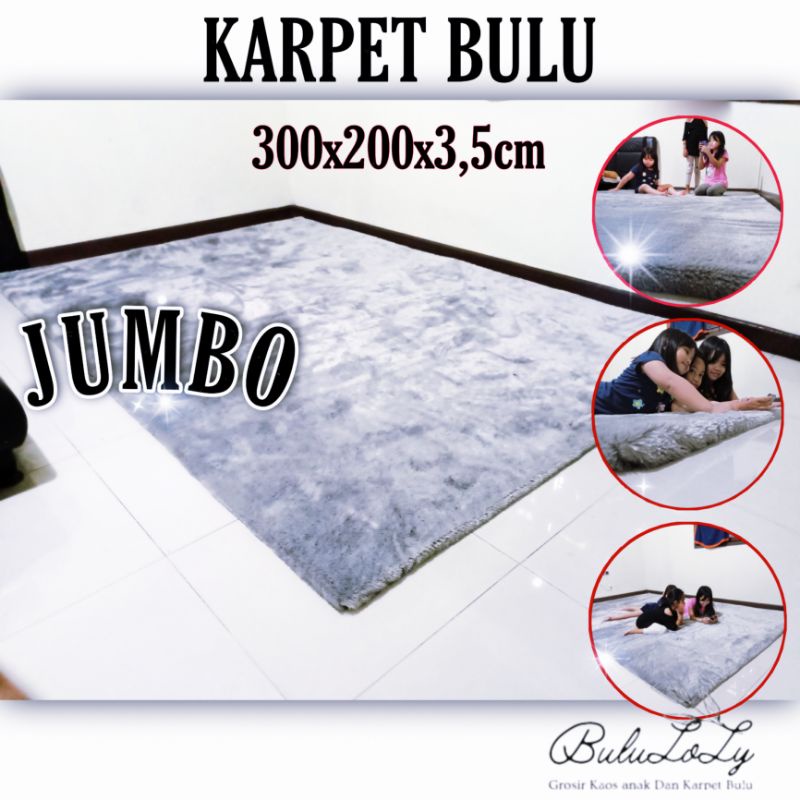 KARPET BULU RASFUR UK 300x200 TEBAL 3.5CM Tebal Bulu Halus Lembut Jumbo Murah