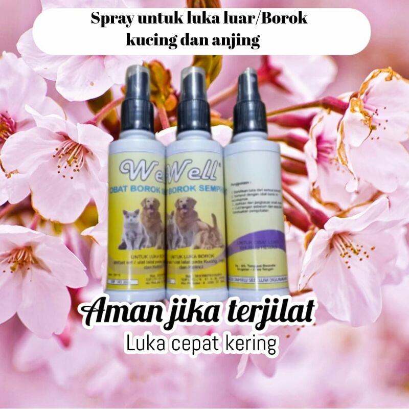 obat luka luar kucing anjing borok nanah spray abses