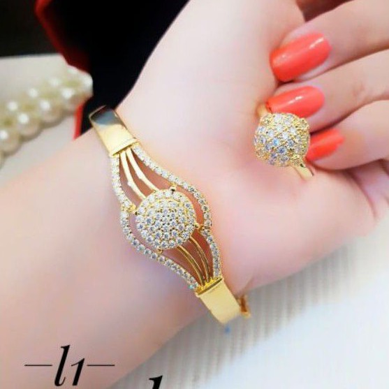 Xuping Set Gelang dan cincin gold q444