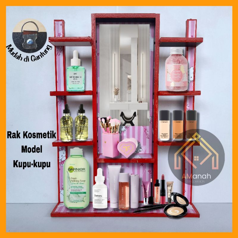 [COD] RAK KOSMETIK 2 TIANG MINIMALIS MODEL KUPU2 - RAK HIAS GANTUNG RAK KOSMETIK MINIMALIS TOLET