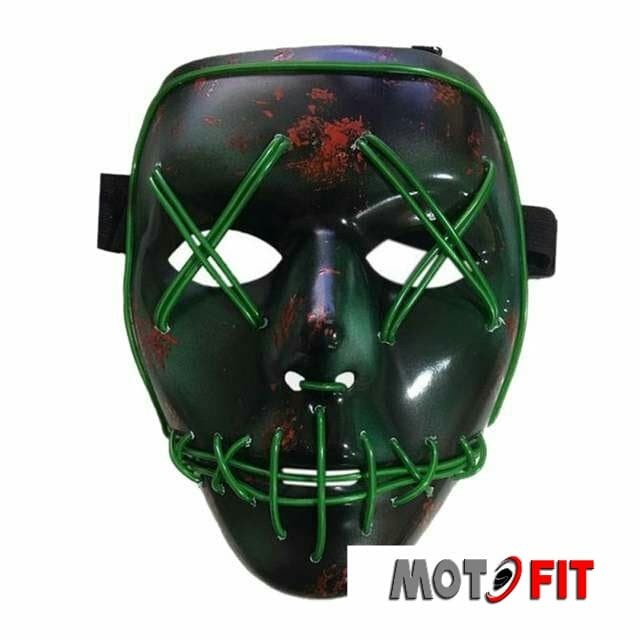 BAROKAH GAMIS Led mask the purge topeng led pesta rave party wire glow in the dark