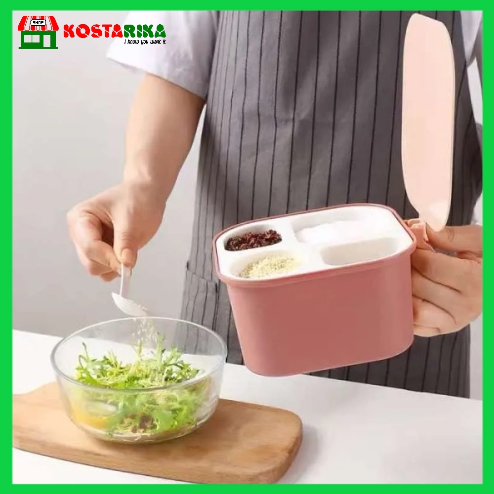 Tempat Bumbu Kotak Dapur 4in1 Seasoning Kitchen Cooking Ware