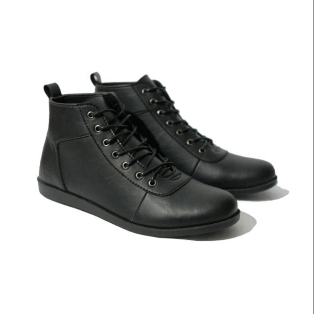 Sepatu boots pria brodo tali kulit casual kerja kantor pria