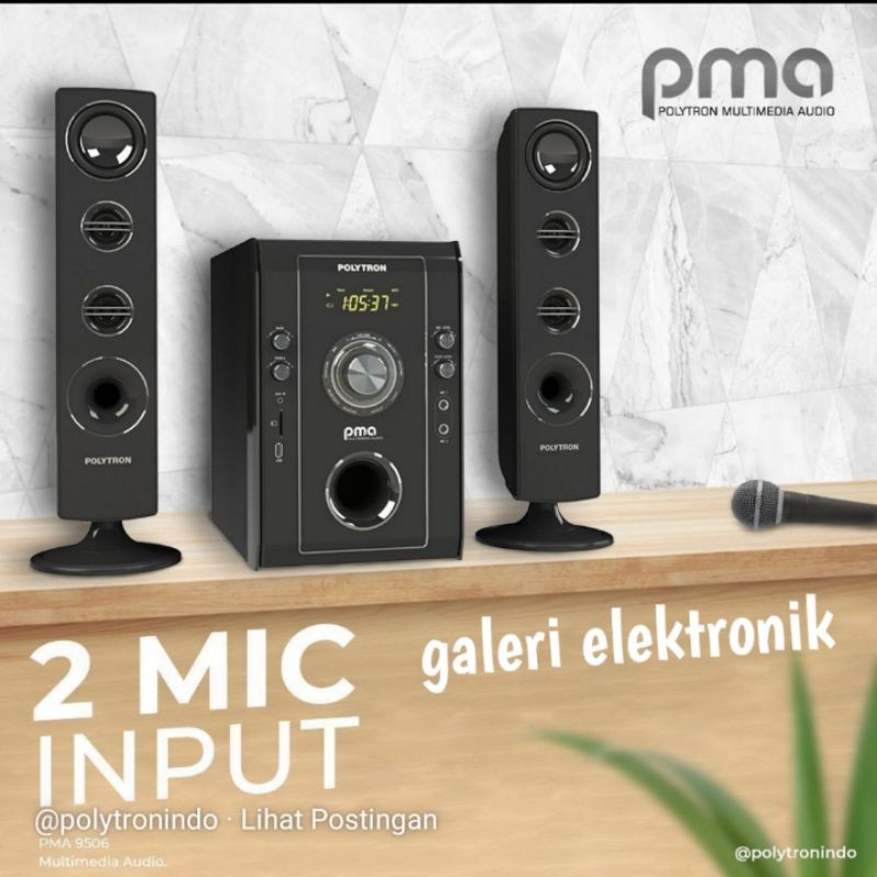 Speaker polytron pma 9506/9526karaoke,mic, usb,bluetooth,sd card,remote,aux