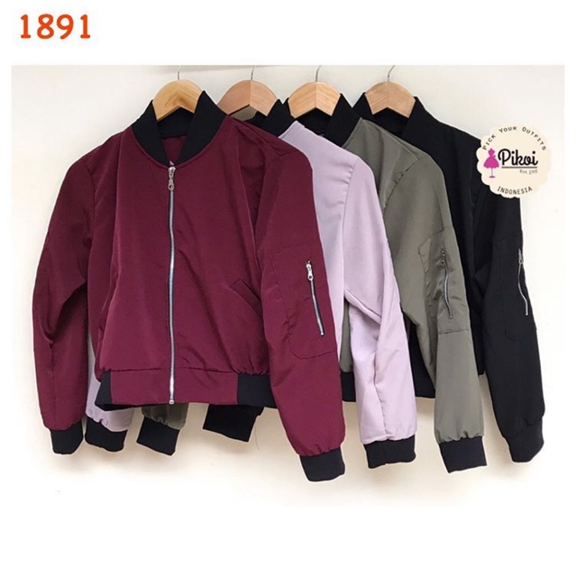 Jaket bomber cewek / bomber wanita murah / jaket cewek polos / bomber pullandbear bomber korea 1891