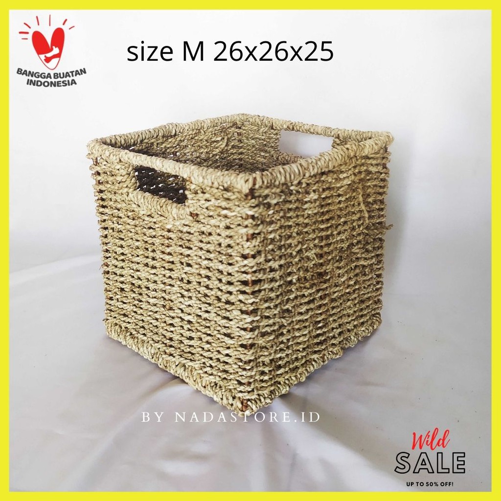 Seagrass storage basket / keranjang anyaman enceng gondok /  / Tempat Penyimpanan / box / laci