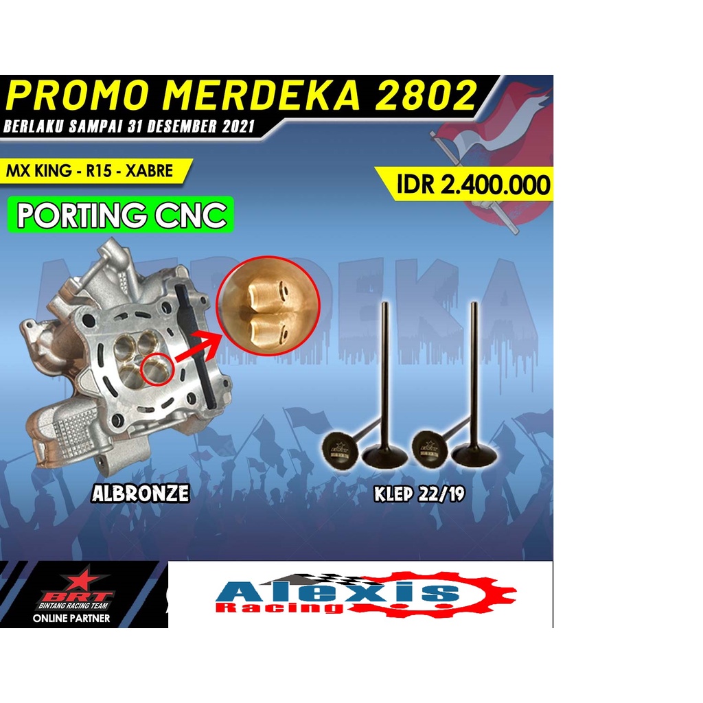 SUPER HEAD BRT Jupiter MX Vixion Old Xabre MX King NVL NVA R15 22/19 CNC PORTING