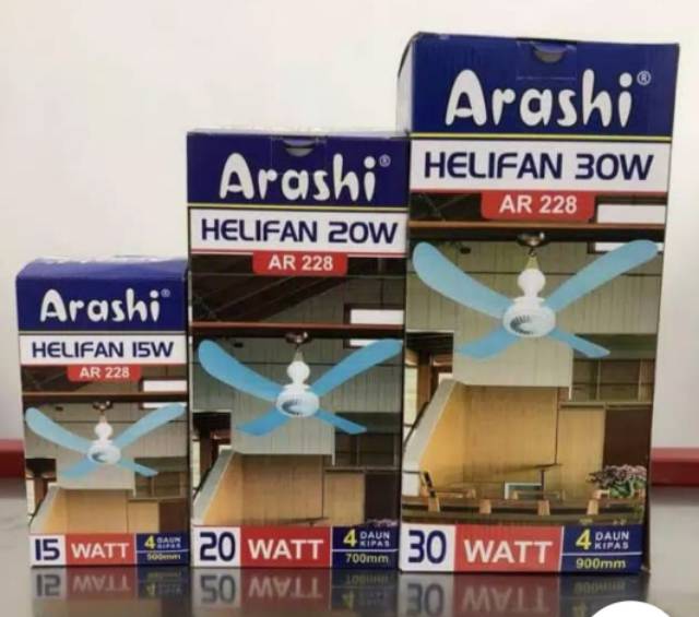 Kipas Angin Gantung Arashi 15 Watt Helifan