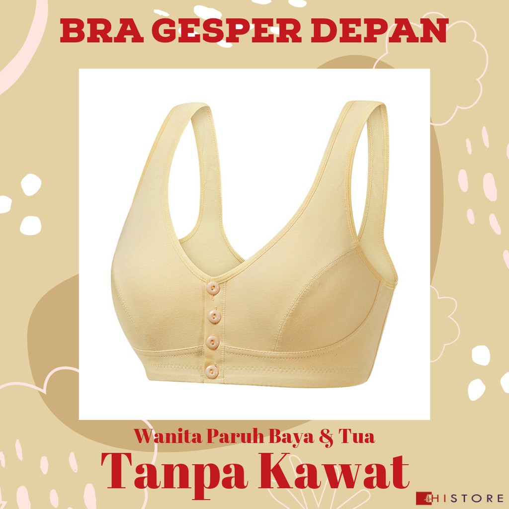 [HI] Bra Seamless Push Up Nirkabel Gesper Depan Wanita Paruh Baya dan Tua 2078