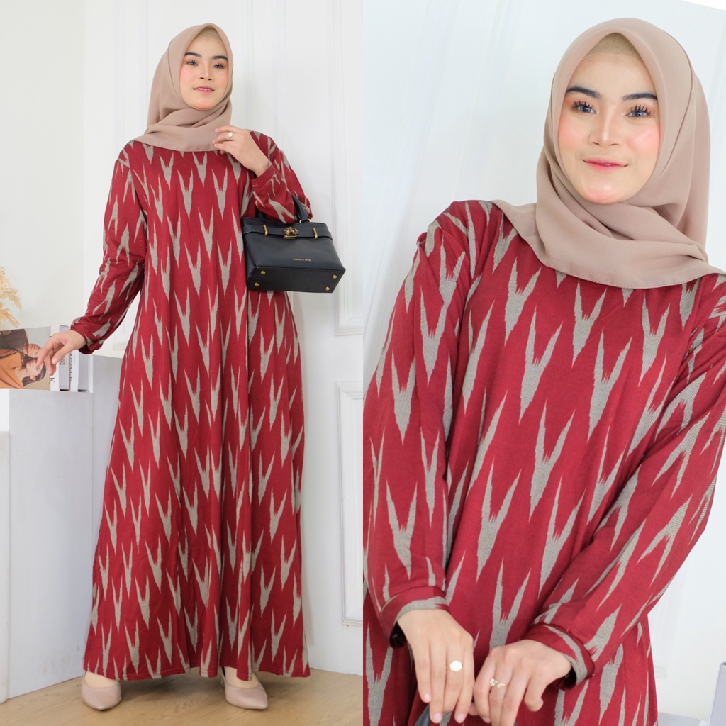 Mayra Dress - Gamis Calvin Jeans Terbaru LD110+ / Fayuo Maxy  / R.27 - 023-6593