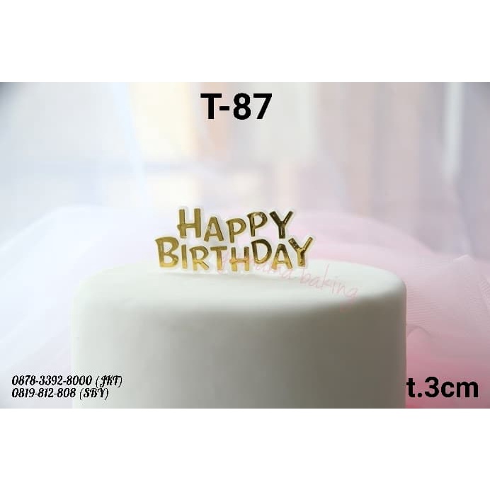 

KUE-PENGHIAS-ALAT- T-87 CAKE TOPPER HIASAN KUE TULISAN HAPPY BIRTHDAY KECIL EMAS GOLD -ALAT-