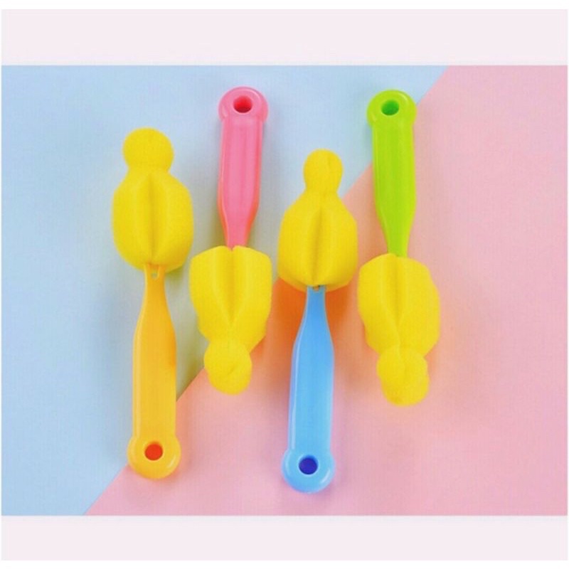 Sikat Warna Warni Spons Botol Dot Bayi Spon Pencuci Botol Susu Bayi Sikat Spon Nipple Brush