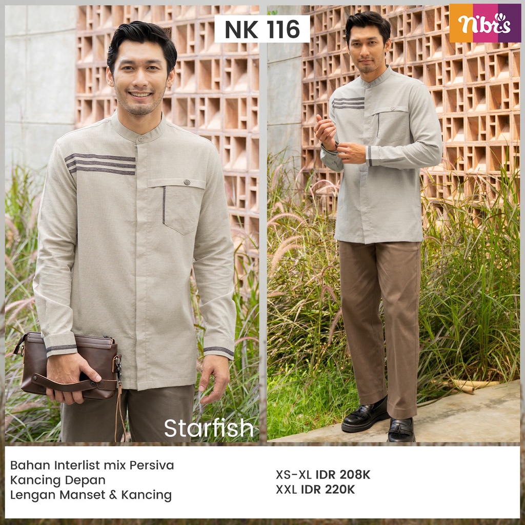 Nibras koko NK 116 Bahan Interlist Mix Persiva Atasan Pria Simple Casual