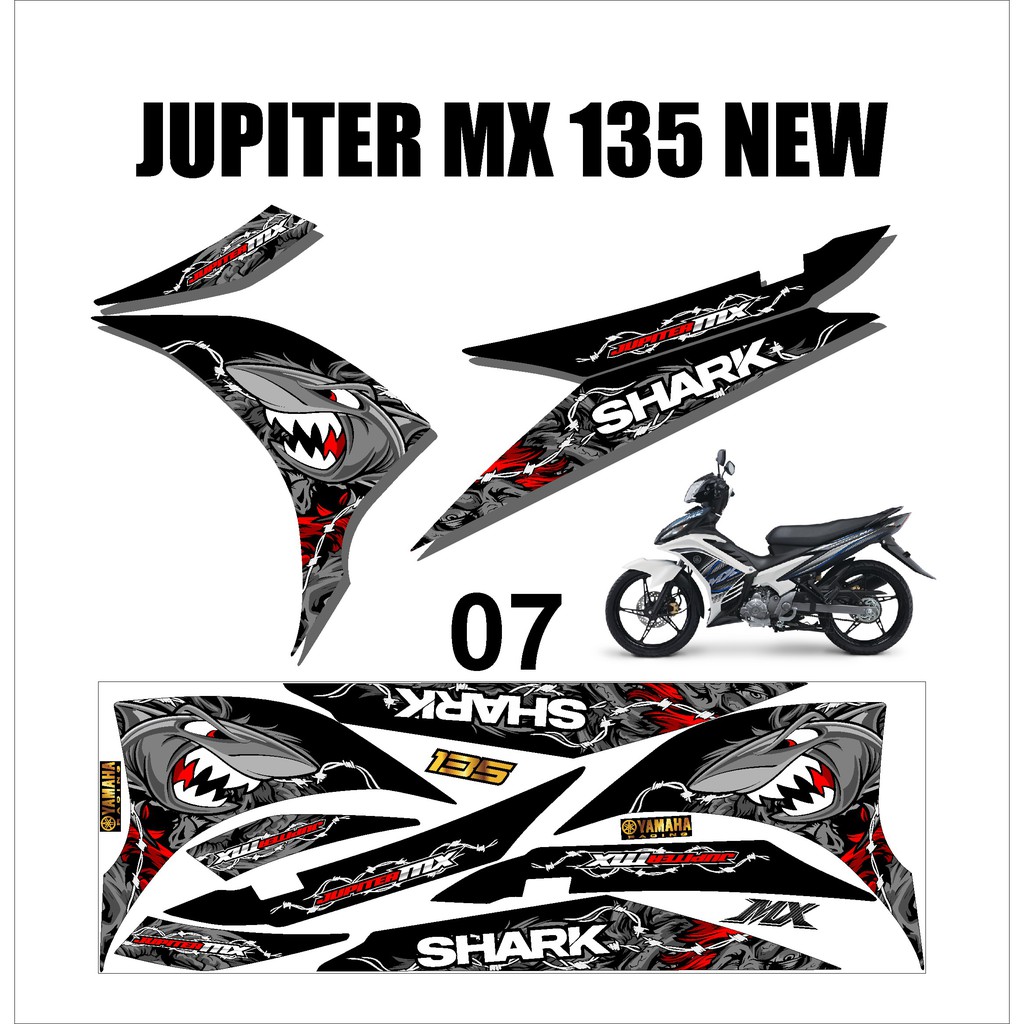 Stiker Sticker Striping Lis Variasi Yamaha Motor MX NEW 135 Keren Murah Desain DS MXN – 7