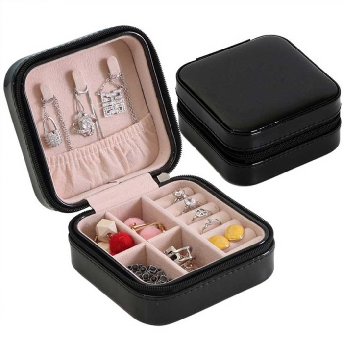 Kotak Perhiasan Aksesoris Mini Portabel Travel Kotak Cincin Kalung Jewelry Box