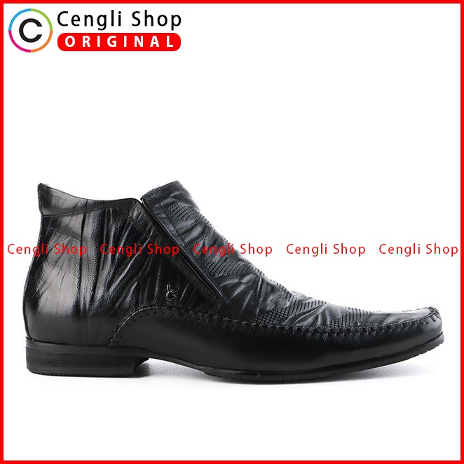 SEPATU BOOT FORMAL PLAYBOY PRIA ORIGINAL KULIT ASLI BRANDED HITAM PL07