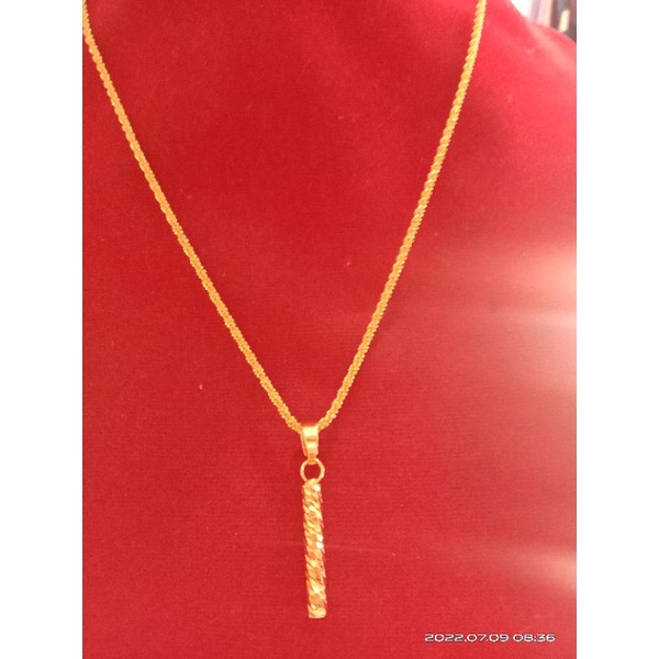 kalung nanas bambu lapis emas 24 k