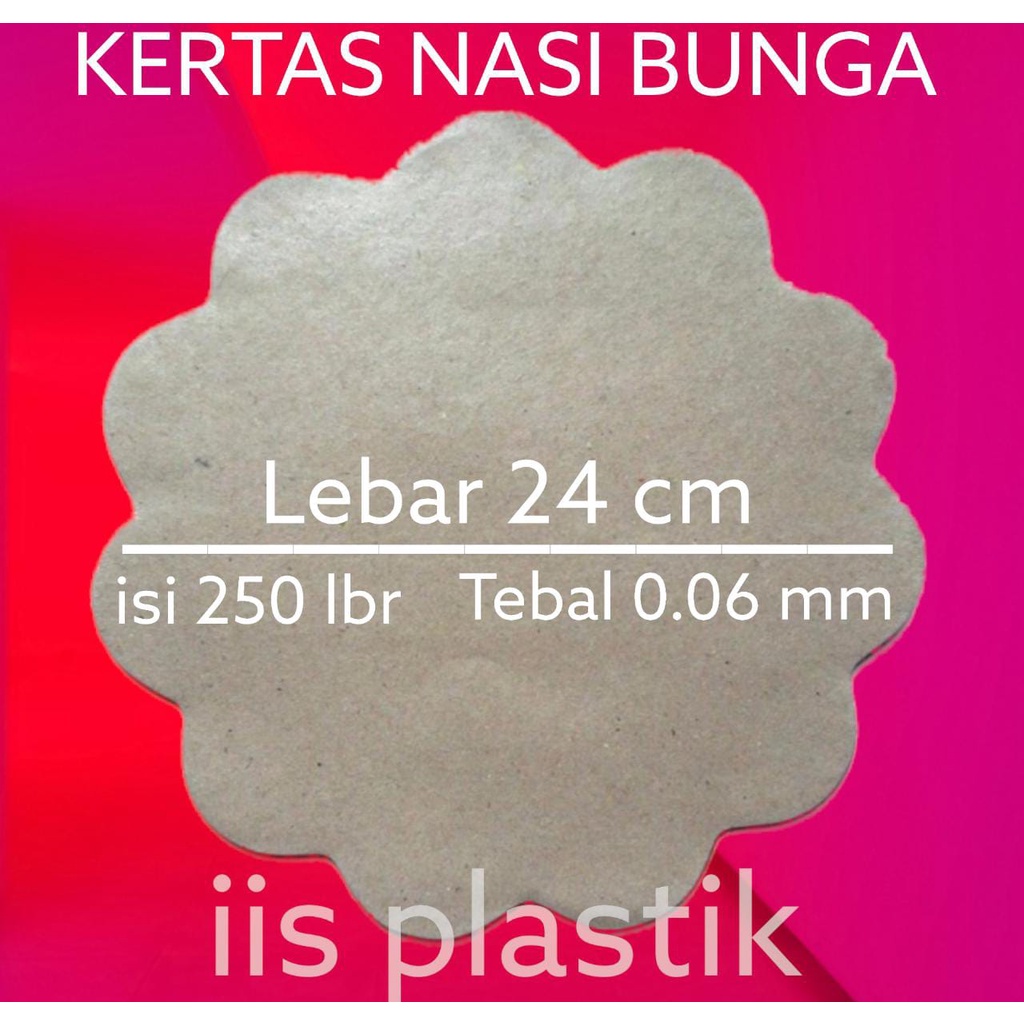 KERTAS NASI COKLAT BUNGA BULAT KEMBANG ALAS PIRING LIDI ROTAN BAKUL