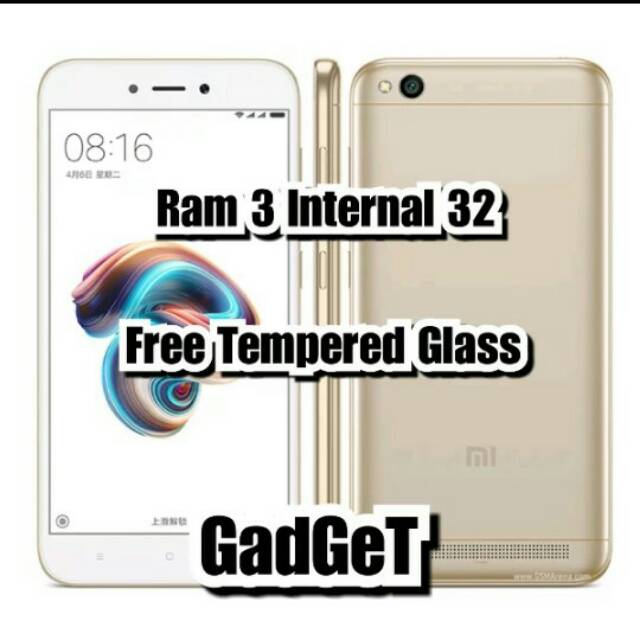 Xiaomi Redmi 5A Gold Ram 3 Internal 32 Garansi 1 Tahun