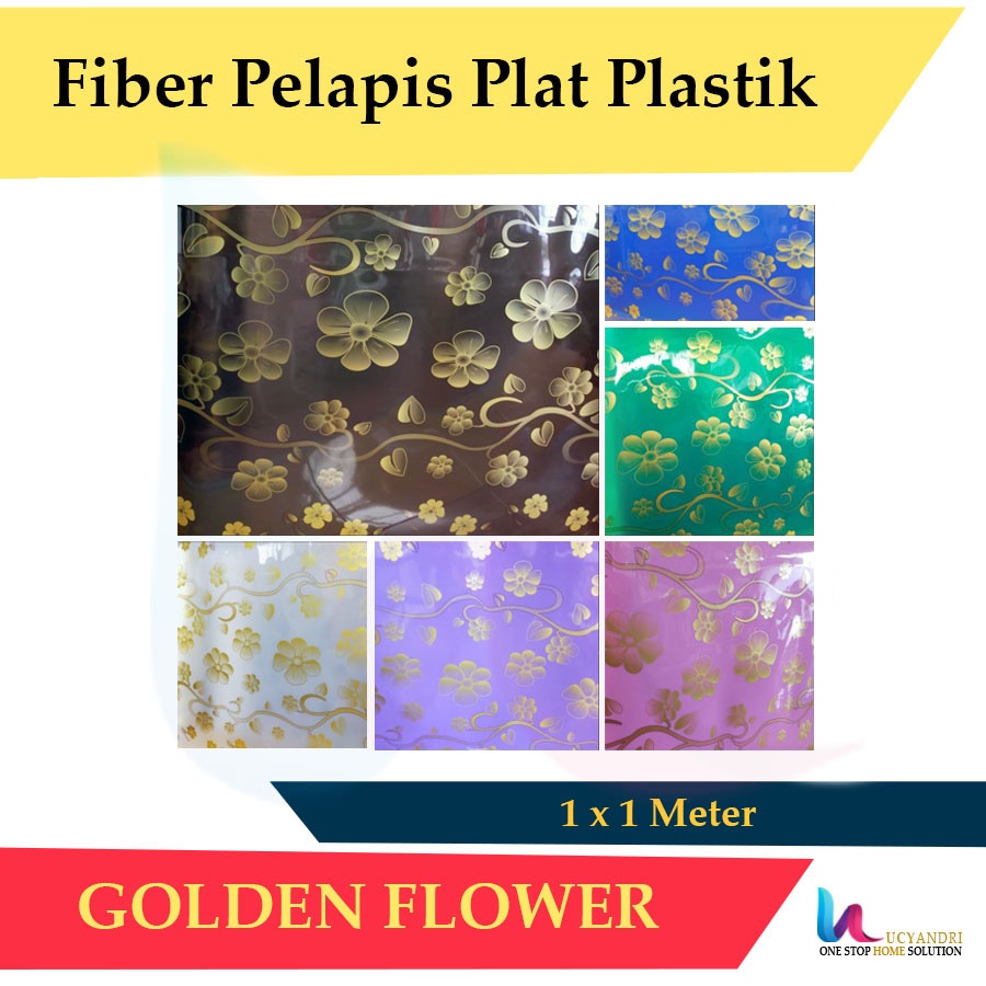 Plat Pagar Fiber Plastik Penutup Pagar Motif Golden Flower