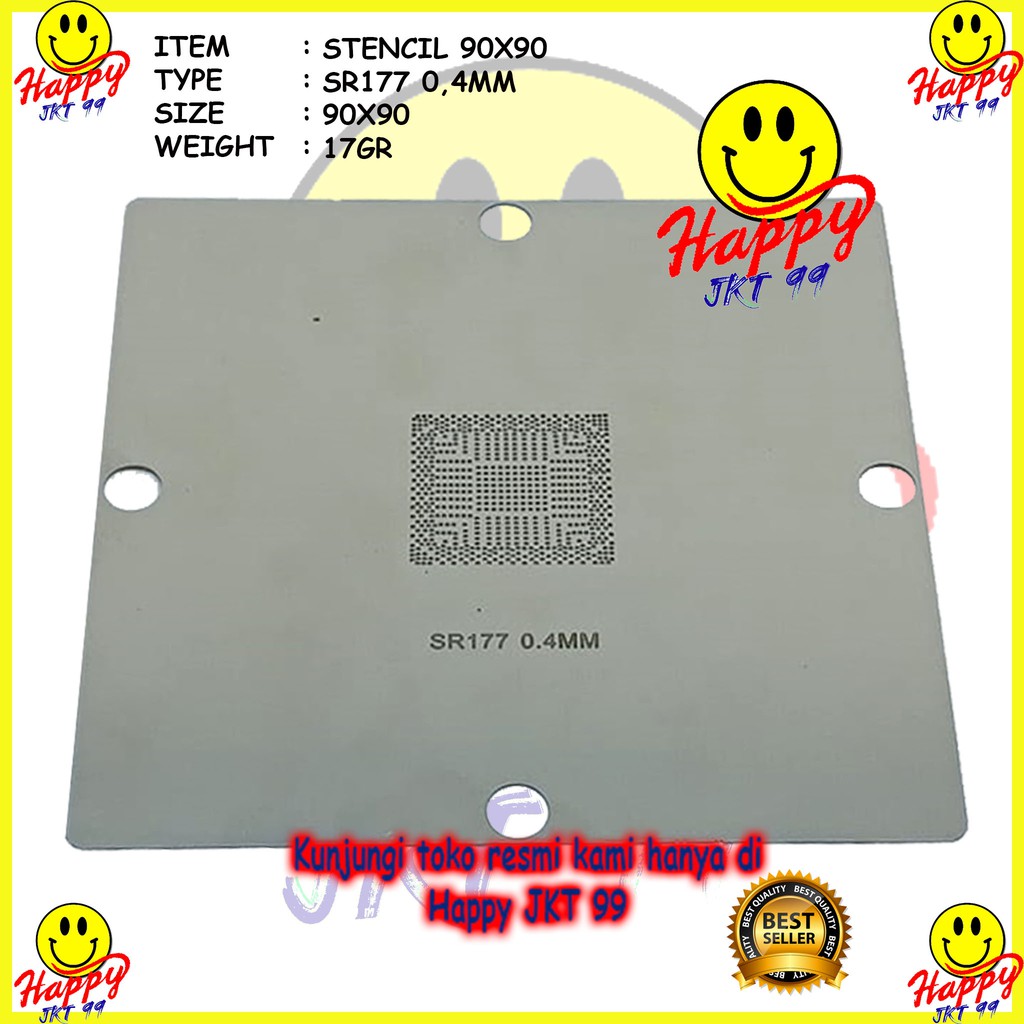 [ HAPPY JKT 99 ] STENCIL 90X90 SR177 BGA REBALLING NON DIRECT HEATED