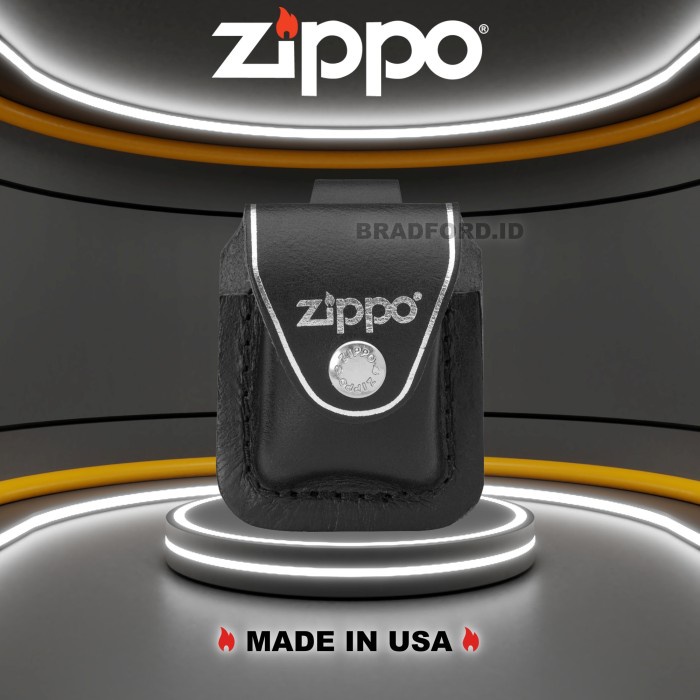 Zippo Black Leather Pouch LPLBK Original Made In USA