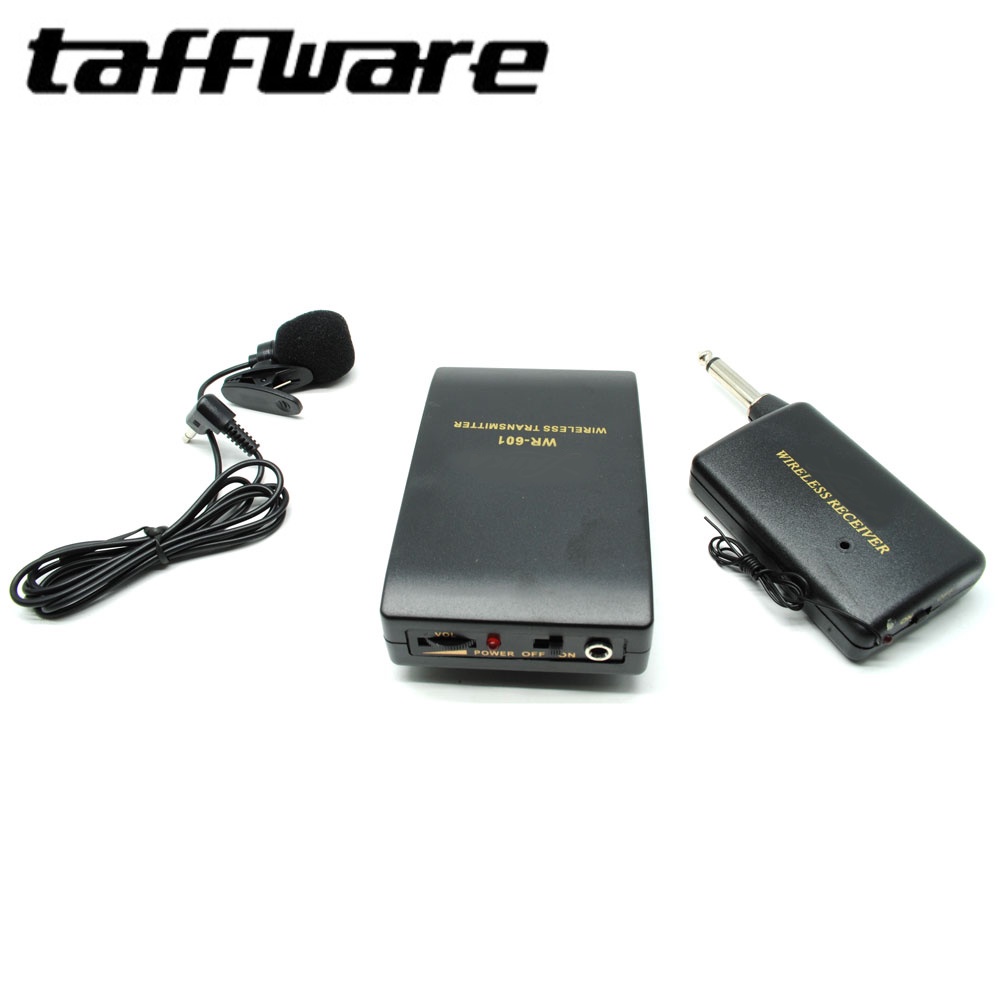 Taffware Wireless FM Transmitter &amp; Receiver Professional Microphone - WR-601 - Black