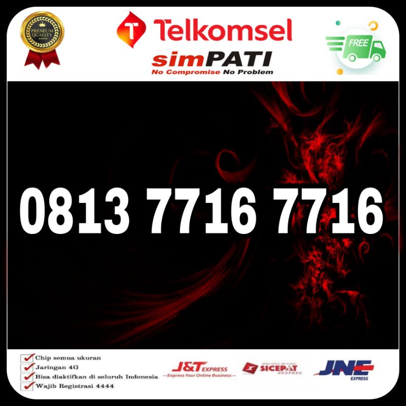 NOMOR CANTIK TELKOMSEL SIMPATI 4g 0813 7716 7716 Nomor simpati cantik double ABCD terbaik
