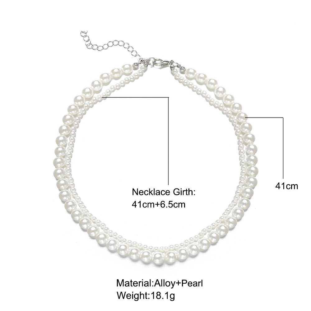 Fashion Double Layer Pearl Necklace Luxury Beads Chain Choker Necklaces for Women Jewelry Accessories