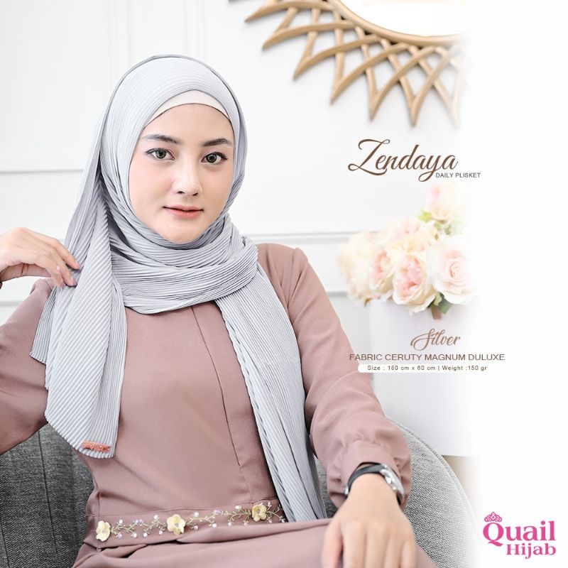 ZENDAYA ORIGINAL QUAIL HIJAB | PASHMINA QUAIL | PASHMINA PLISKET CERUTY | PASHMINA PLISKET QUAIL