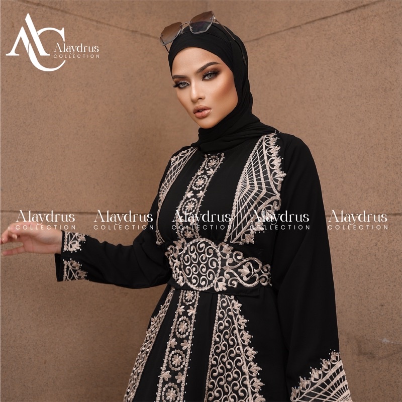 Abaya Baju Muslim Bordir Gamis Maxi Dress Arab Saudi Bordir Zephy Turki Umroh Dubai Turkey India 847