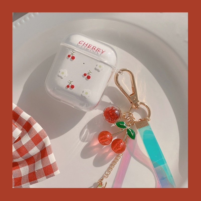 Red Cherry Softcase for Airpods 1/2 Pro 3 Case Airpods Lucu