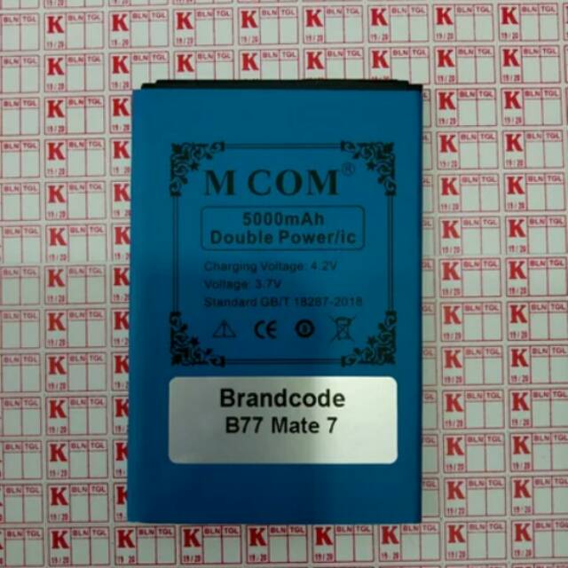 BATERAI BATRE BRANDCODE B77 MATE 7 MCOM DOUBLE POWER