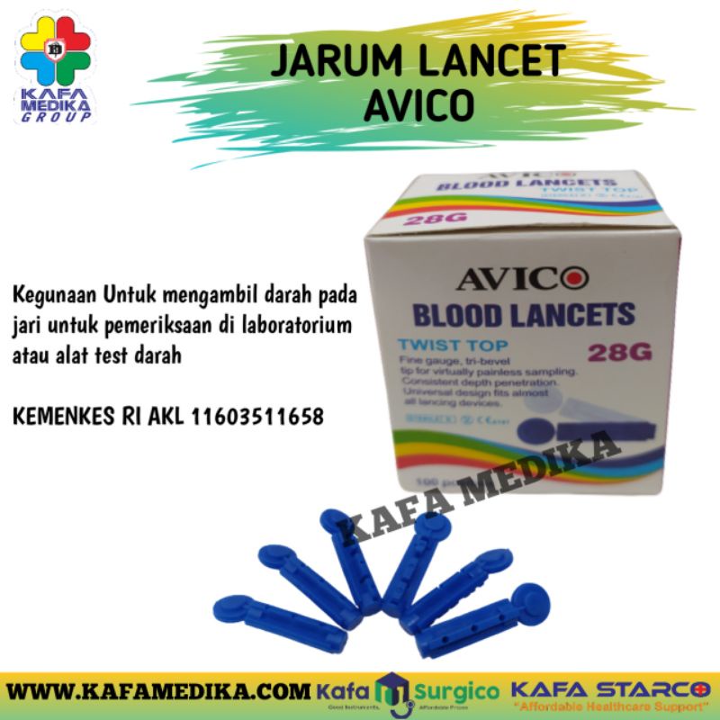 BLOOD LANCET AVICO/ JARUM LANCET/ BLOOD LANCET UNTUK EASYTOUCH, NESCO.