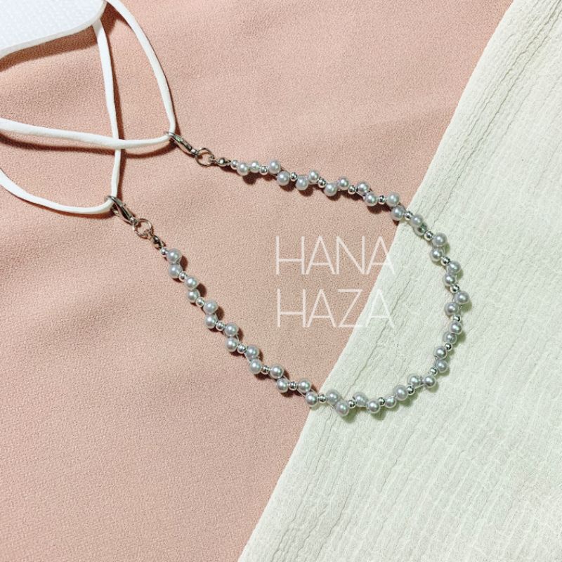 Konektor Masker Hijab Mutiara Part 1 Tali Masker Kalung Masker Strap Masker Gantungan Masker Kalung Masker Hijab 2in1 Strap Masker Elastis Tali Boba Tali Ulir Tali Padi Kalung Strap Masker Hijab Strap Masker HijabTali Korea Konektor Headloop-Grey