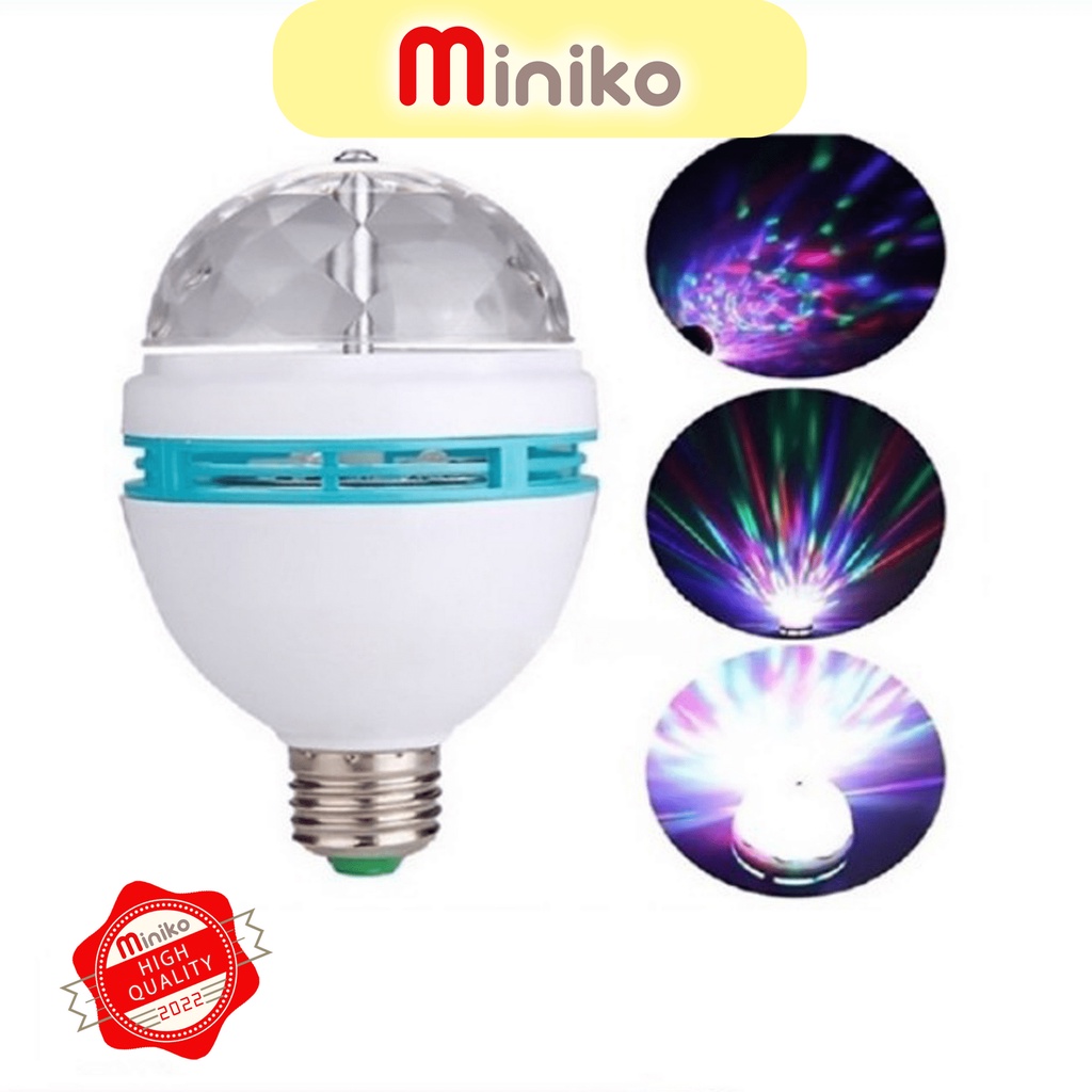 Lampu DISCO LED Fitting tumblr mini otomatis disko warna warni RGB E 27 dan E 67  MIniko