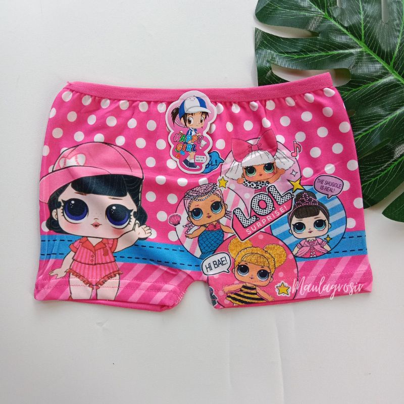 6 PCS Boxer Anak Cewek Motif Kartun