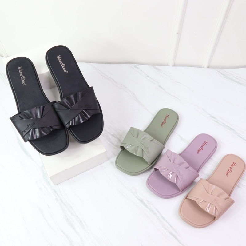 ( Verotino A756 ) SANDAL WANITA SLOP JELLY MODEL TEPLEK PITA