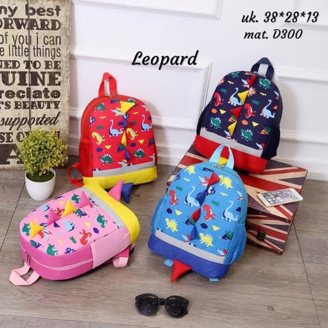 New Backpack For Kids DYNOSAUR /tas ransel motif hewan purba /tas anak playground