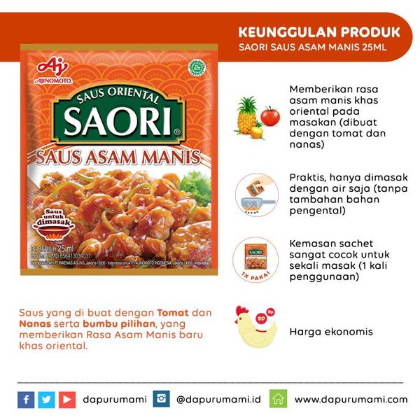 Saori Saos Asam Manis 25 Ml 1 Saset