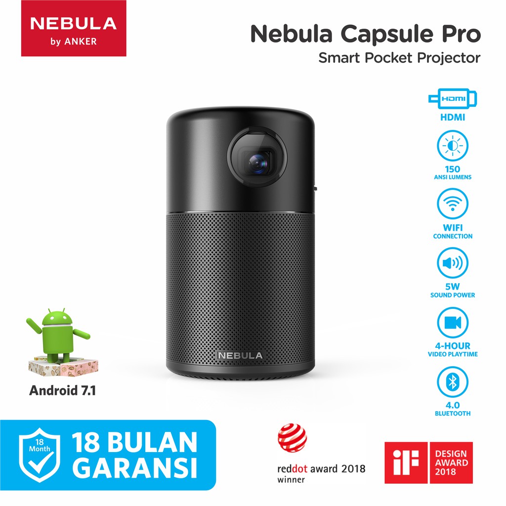 Nebula Anker Capsule Pro D4111 Smart Projector Portable-Android/Wifi