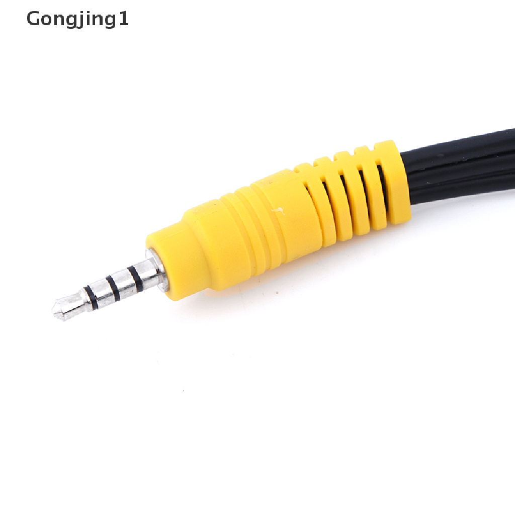 Gongjing1 1pc Kabel Adapter Audio Video Av Mini Aux 3.5mm Male Ke 3 Rca Female