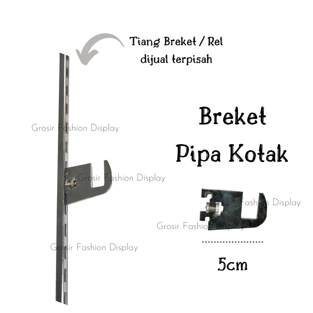 Daun Bracket Pipa Kotak 5Cm Dudukan Untuk Pipa Kotak Penyangga Pipa Kotak 5 CM-BH