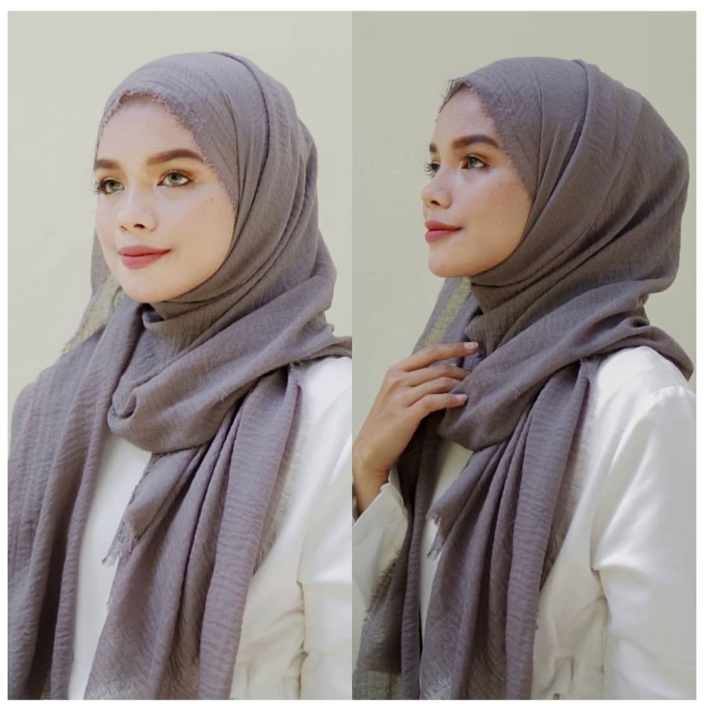 (1KG MUAT 10 PCS ) CRINCKLE SHAWL PASHMINA ORI HIJAB JILBAB KHIMAR INSTANT BERGO KERUDUNG SEGIEMPAT