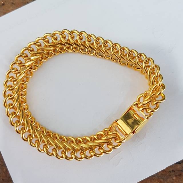 Gelang emas asli kadar 875 model holo polos elegant #9718