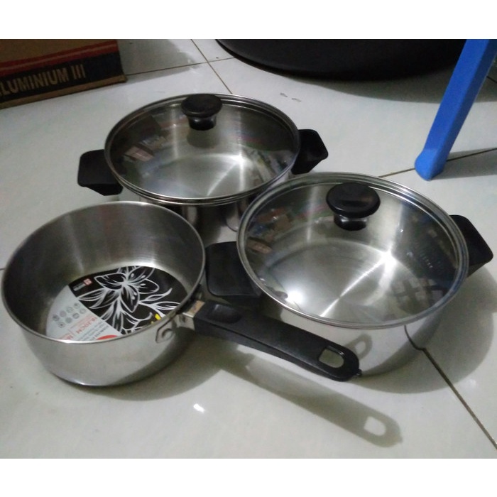 Panci Set Maspion Panda Lily Stainless Steel