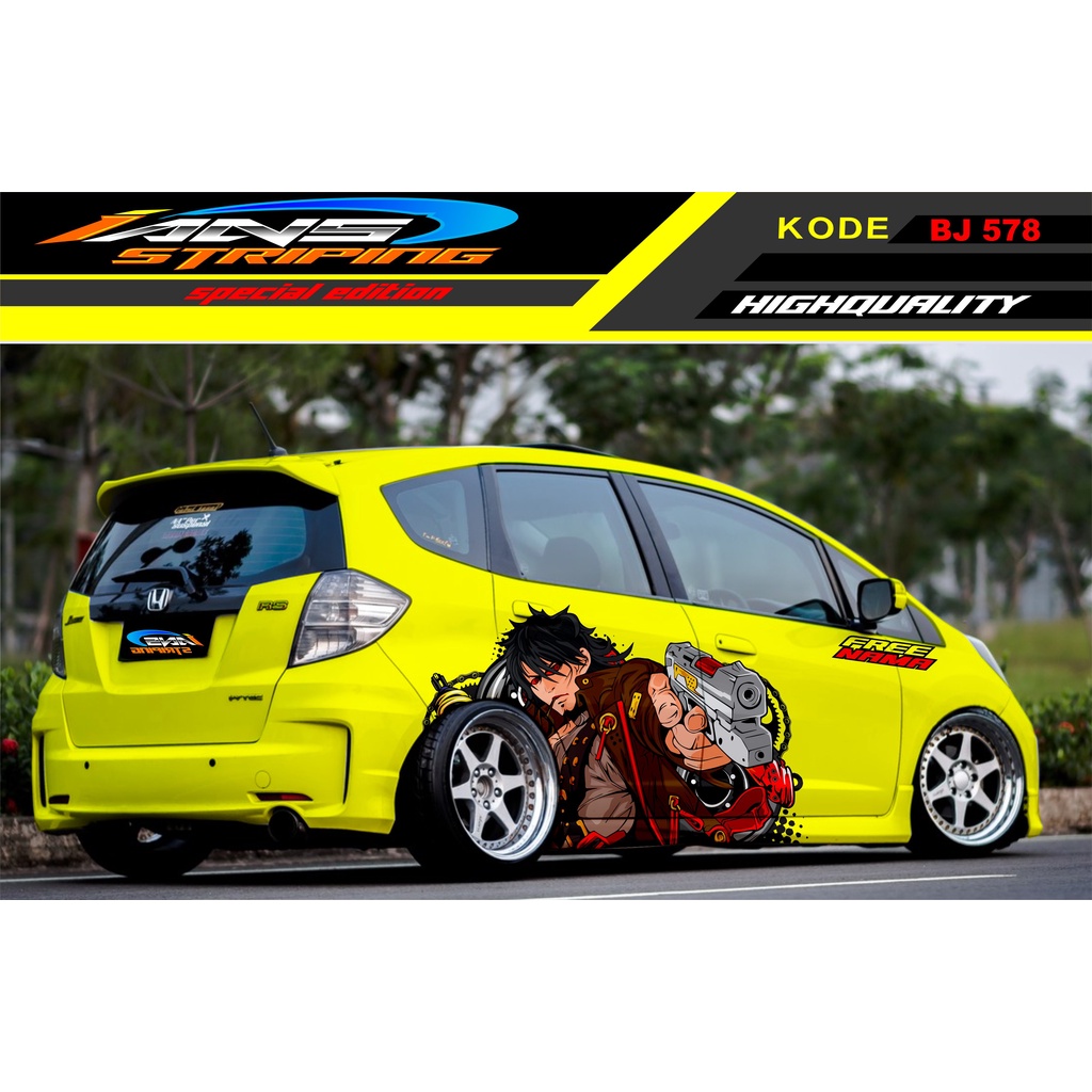 TERMURAH VARIASI MOBIL JAZZ / STIKER DECAL MOBIL BRIO AVANZA YARIS DATSUN / STIKER MOBIL / STIKER MOBIL ANIME / HONDA