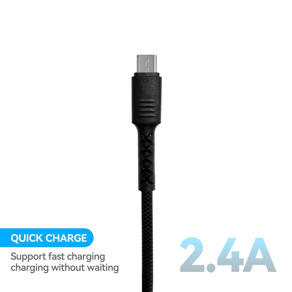 JOYSEUS Kabel data 2.4A USB Micro Cable TPE Material 100CM Fast Charging for Xiaomi Samsung OPPO Vivo-JC03M