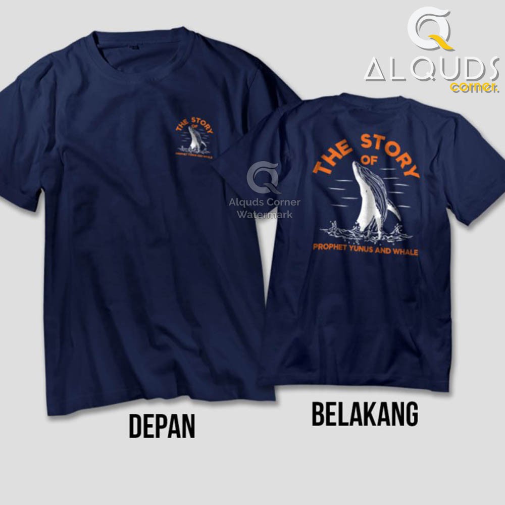 Kaos Dakwah Islami STORY OF PROPHET YUNUS N WHALE / Baju Distro Santri Muslim Kisah Nabi / 5611-3