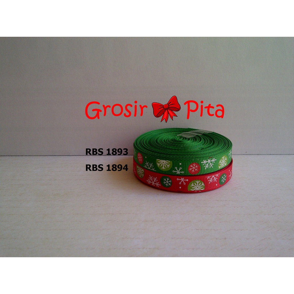 

(25 yard) Pita Grosgrain Motif Natal RBS 1893,1894 | Pita Motif Christmas | Toko Bahan Craft | Grosir Pita